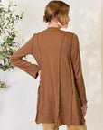 Sienna Culture Code Full Size Open Front Long Sleeve Cardigan Sentient Beauty Fashions Apparel & Accessories