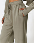Slate Gray Drawstring Pocketed Active Joggers Sentient Beauty Fashions Apparel & Accessories