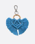 Steel Blue Assorted 4-Pack Heart-Shaped Macrame Fringe Keychain Sentient Beauty Fashions Apparel & Accessories
