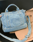 Gray Denim Shoulder Bag Sentient Beauty Fashions Apparel & Accessories
