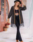 Thistle Printed Fringe Detail Cardigan Sentient Beauty Fashions Apparel & Accessories
