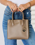 Gray David Jones PU Leather Handbag Sentient Beauty Fashions Apparel & Accessories
