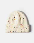 White Smoke Confetti Rib-Knit Cuff Beanie