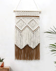 Beige Two-Tone Handmade Macrame Wall Hanging Sentient Beauty Fashions Home Decor
