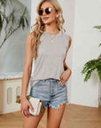 Dark Gray Round Neck Tank Top