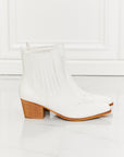 Beige MMShoes Love the Journey Stacked Heel Chelsea Boot in White Sentient Beauty Fashions shoes