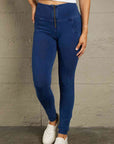Dim Gray Baeful High Waist Zip Up Skinny Long Jeans Sentient Beauty Fashions Apparel & Accessories