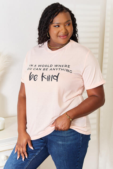 Light Gray Simply Love Slogan Graphic Cuffed T-Shirt Sentient Beauty Fashions Apparel &amp; Accessories