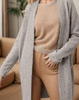 Rosy Brown Basic Style Long Sleeve Cardigans Sentient Beauty Fashions Apparel & Accessories