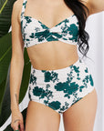 Dark Slate Gray Marina West Swim Take A Dip Twist High-Rise Bikini in Forest Sentient Beauty Fashions Swimwear