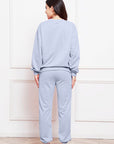 Lavender Round Neck Long Sleeve Sweatshirt and Pants Set Sentient Beauty Fashions Apparel & Accessories