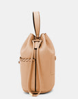 Beige Nicole Lee USA Drawstring Bucket Bag Sentient Beauty Fashions *Accessories