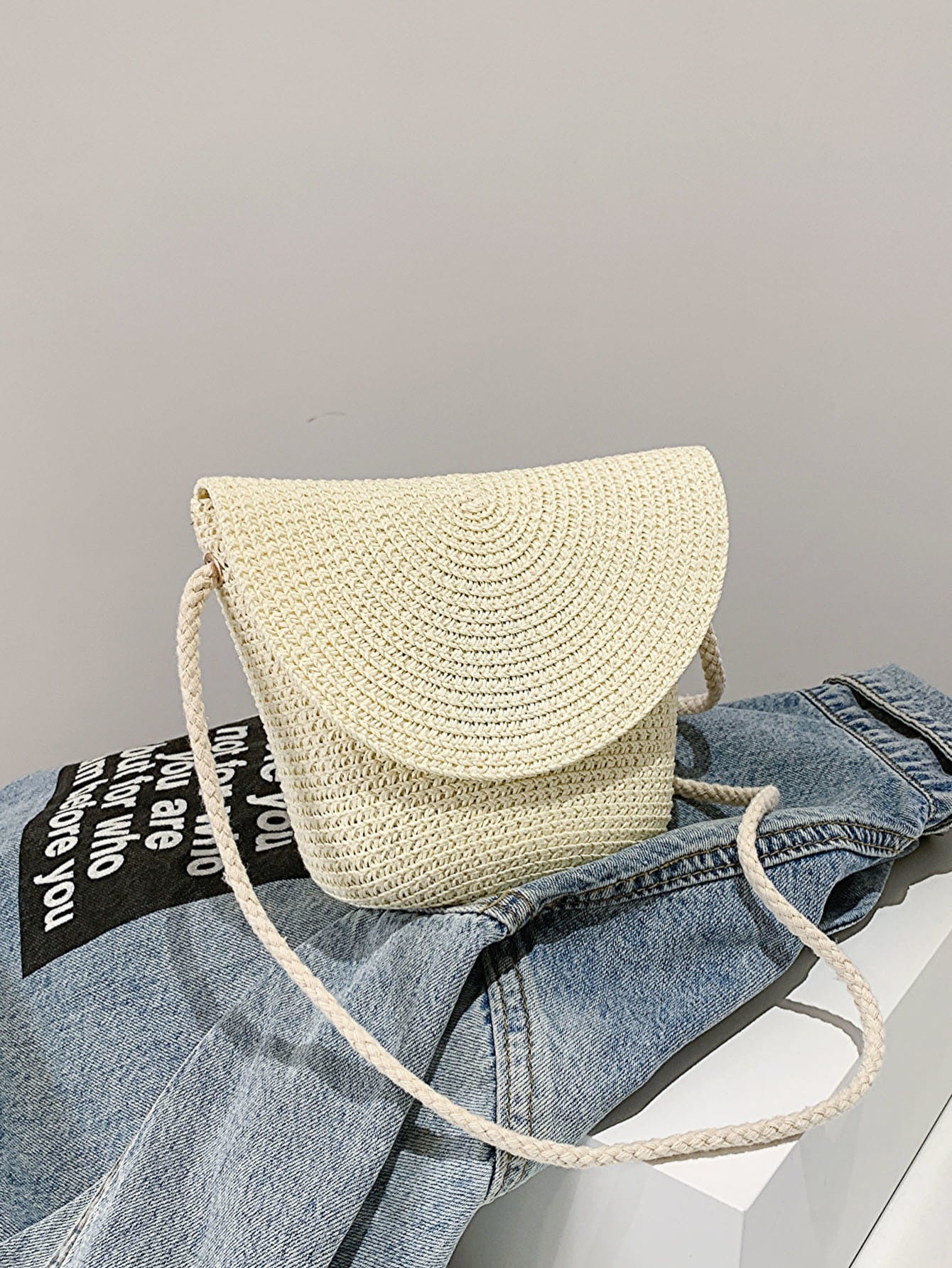 Gray Crochet Shoulder Bag Sentient Beauty Fashions Apparel & Accessories