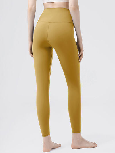 Dark Goldenrod High Waist Active Pants Sentient Beauty Fashions Apparel &amp; Accessories