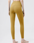 Dark Goldenrod High Waist Active Pants Sentient Beauty Fashions Apparel & Accessories