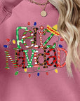 Rosy Brown FELIZ NAVIDAD Round Neck Drop Shoulder Sweatshirt