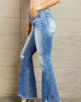 Dark Gray BAYEAS Izzie Mid Rise Bootcut Jeans Sentient Beauty Fashions Apparel & Accessories