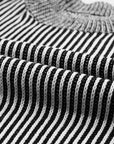 Dark Slate Gray Striped Mock Neck Dropped Shoulder Sweater Sentient Beauty Fashions Apparel & Accessories