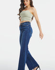 Lavender BAYEAS Full Size High Waist Cat's Whisker Wide Leg Jeans Sentient Beauty Fashions Apparel & Accessories