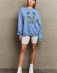 Light Slate Gray Simply Love Full Size MERRY AND BRIGHT Graphic Sweatshirt Sentient Beauty Fashions Tops