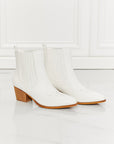 Beige MMShoes Love the Journey Stacked Heel Chelsea Boot in White Sentient Beauty Fashions shoes