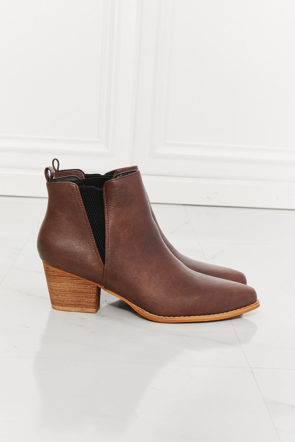 Beige MMShoes Back At It Point Toe Bootie in Chocolate