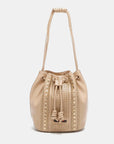 White Smoke Nicole Lee USA Amy Studded Bucket Bag