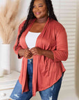 Gray Culture Code Full Size Open Front Cardigan Sentient Beauty Fashions Apparel & Accessories