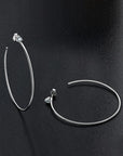 Dark Slate Gray 925 Sterling Silver Moissanite Hoop Earrings