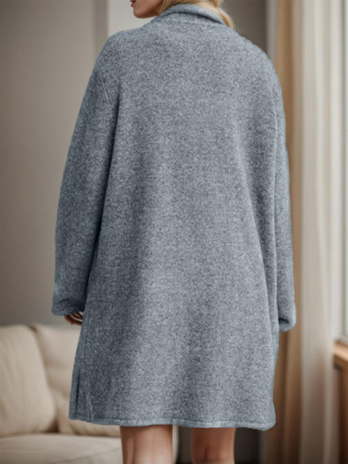 Slate Gray Basic Style Long Sleeve Cardigans Sentient Beauty Fashions Apparel &amp; Accessories