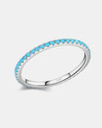 White Smoke 925 Sterling Silver Artificial Turquoise Ring Sentient Beauty Fashions jewelry