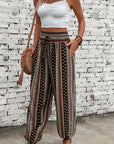 Gray Printed High Waist Pants Sentient Beauty Fashions Apparel & Accessories