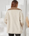 Light Gray Fuzzy Button Up Dropped Shoulder Coat Sentient Beauty Fashions Apparel & Accessories