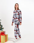 White Smoke Women Printed Hooded Jumpsuit Sentient Beauty Fashions Apparel & Accessories