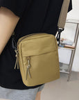 Rosy Brown Wide Strap Polyester Crossbody Bag Sentient Beauty Fashions Apparel & Accessories