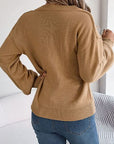 Sienna Cable-Knit Buttoned V-Neck Sweater Sentient Beauty Fashions Apparel & Accessories