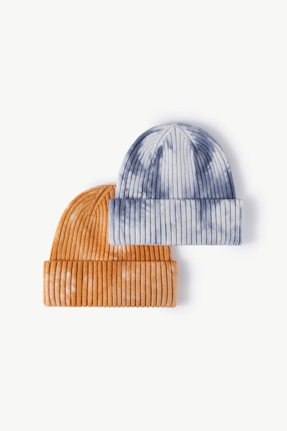 White Smoke Tie-Dye Ribbed Cuffed Beanie