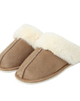 Rosy Brown Faux Suede Center Seam Slippers Sentient Beauty Fashions slippers