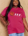 Maroon Simply Love Full Size Jack-O'-Lantern Graphic Cotton Tee Sentient Beauty Fashions Apparel & Accessories