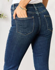 Dark Slate Gray BAYEAS Full Size Raw Hem Straight Jeans Sentient Beauty Fashions Apparel & Accessories