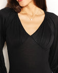Wheat Culture Code Full Size V- Neck Bodysuit Sentient Beauty Fashions Apparel & Accessories