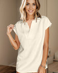 Dim Gray Textured Cap Sleeve T-Shirt Sentient Beauty Fashions Apparel & Accessories