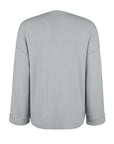 Gray Notched Dropped Shoulder Sweater