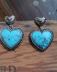 Dim Gray Artificial Turquoise Alloy Heart Dangle Earrings Sentient Beauty Fashions earrings