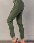 Rosy Brown Baeful Button Fly Hem Detail Skinny Jeans Sentient Beauty Fashions pants