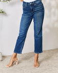 Light Gray BAYEAS Cropped Straight Jeans Sentient Beauty Fashions Apparel & Accessories