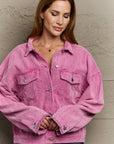Rosy Brown POL Take A Bow Corduroy Button Down Jacket Sentient Beauty Fashions Apparel & Accessories
