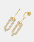 White Smoke Copper C-Hoop Drop Earrings Sentient Beauty Fashions jewelry