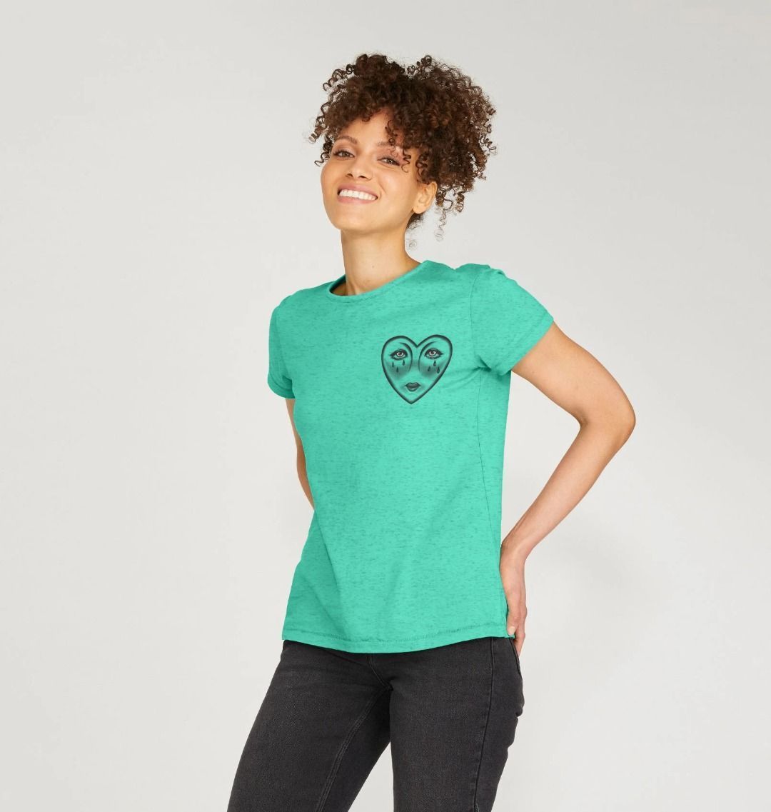 Medium Sea Green Do Feelings Sentient Beauty Fashions Recycled Printed T-Shirt