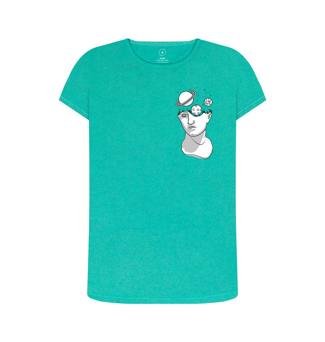 Light Sea Green Do Space Sentient Beauty Fashions Recycled Printed T-Shirt